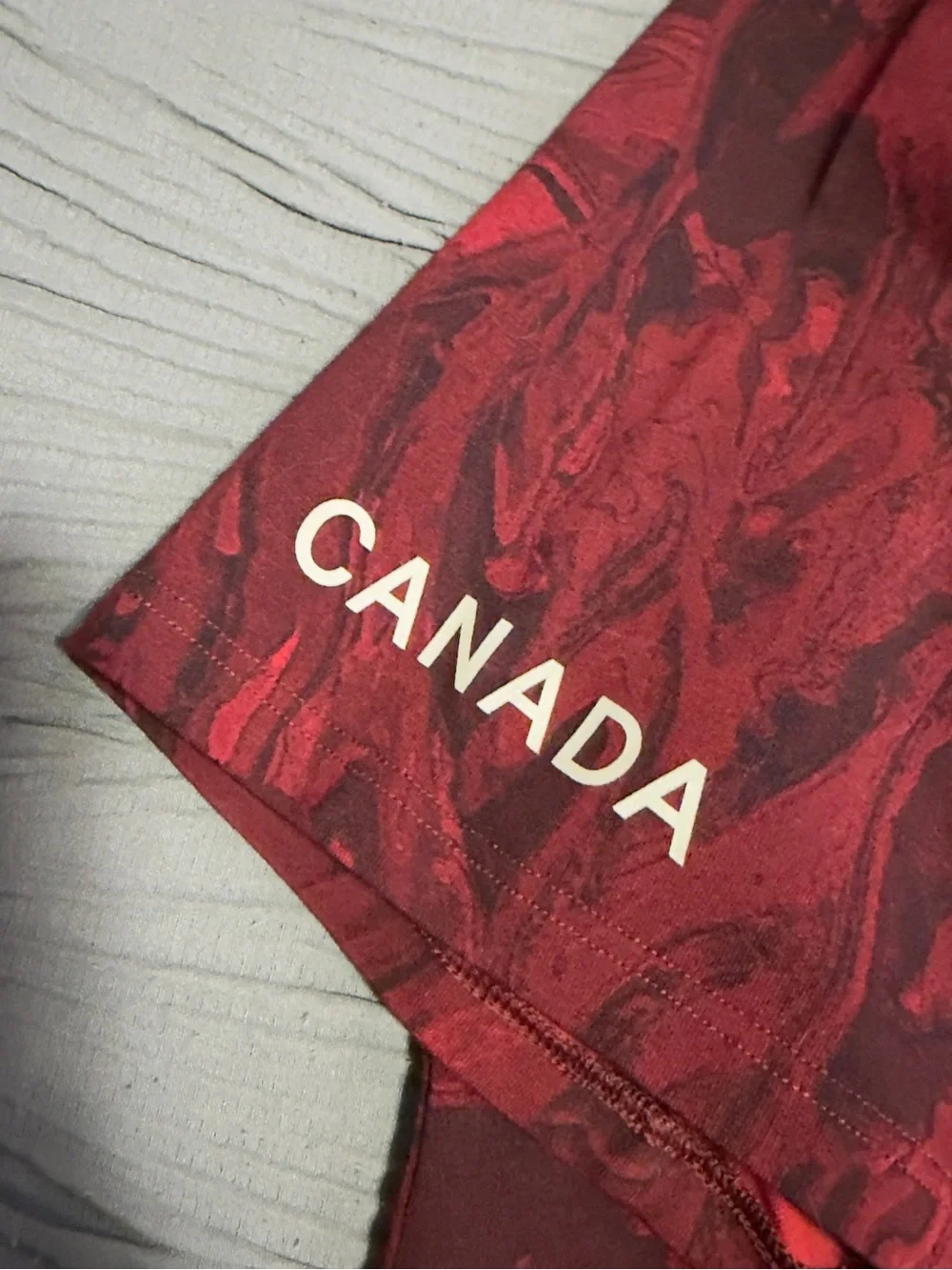 lululemon athletica Team Canada Red Marble-Print Short Sleeve Tee
